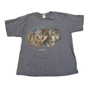 Vintage Yellowstone National Park Wolf Made in USA T-Shirt - Adult XL